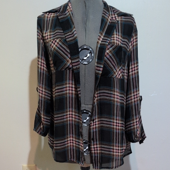 Decree Tops - Decree Multicolor Plaid Shirt